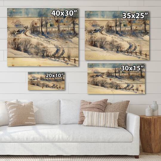 Designart - Country Road In Winter Times I